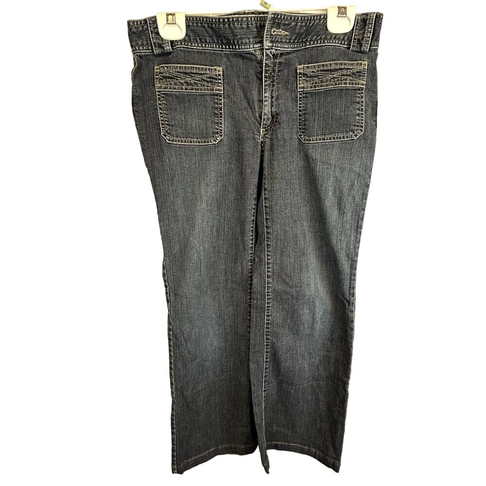 SKU 2133 Banana Republic Women's Blue Denim Wide Bootcut Jeans Size 8 (34x29)